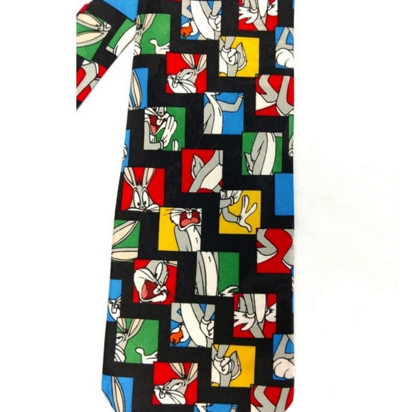 LOONEY TUNES Mania Bugs Bunny Cartoon Mens Tie - Picture 3 of 5